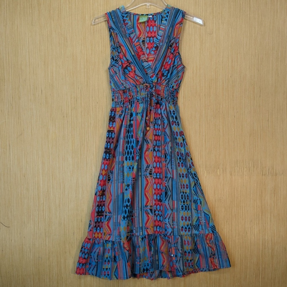 Urban Nomad Earthbound Dress Womens Small Boho Geometric Southwestern Aztec‎